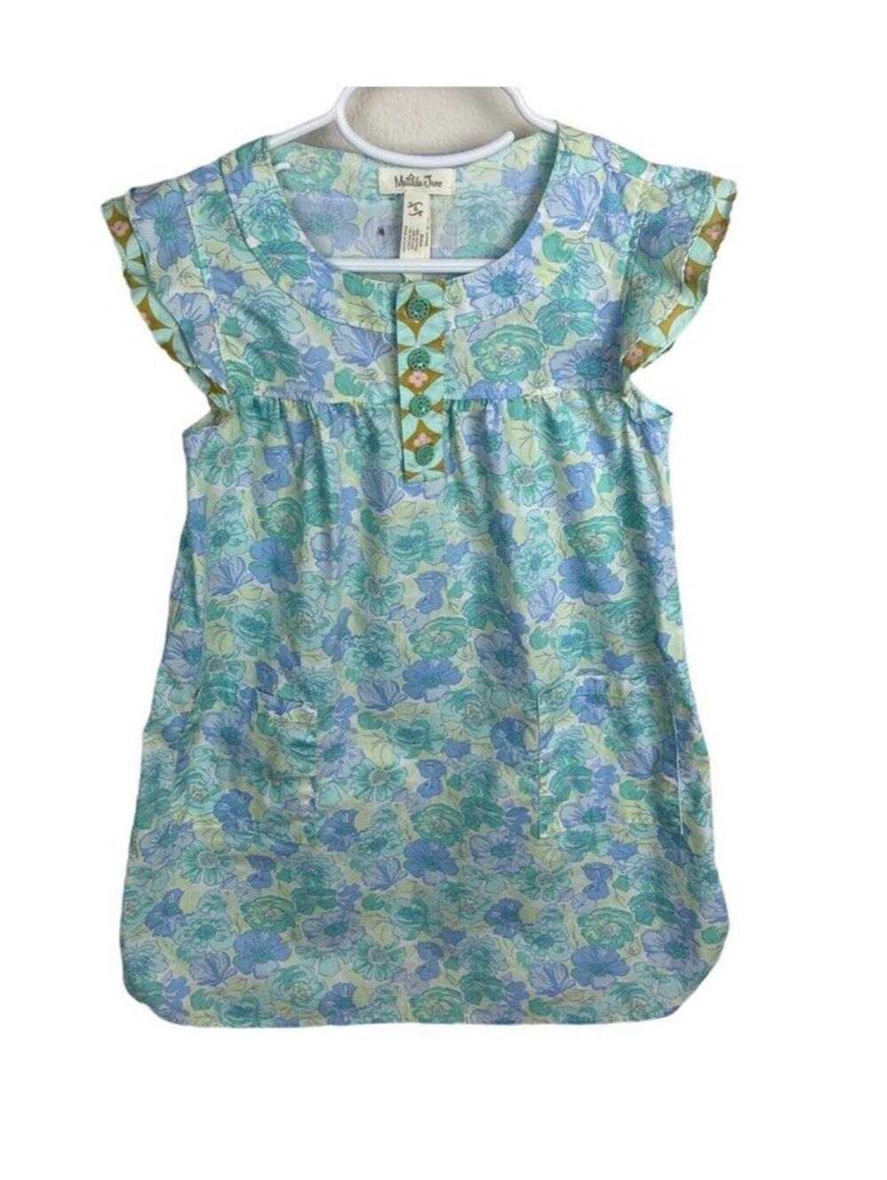 Matilda Jane Aqua Azaleas Dress Girls Happy and Free Size 4. Spring & Summer